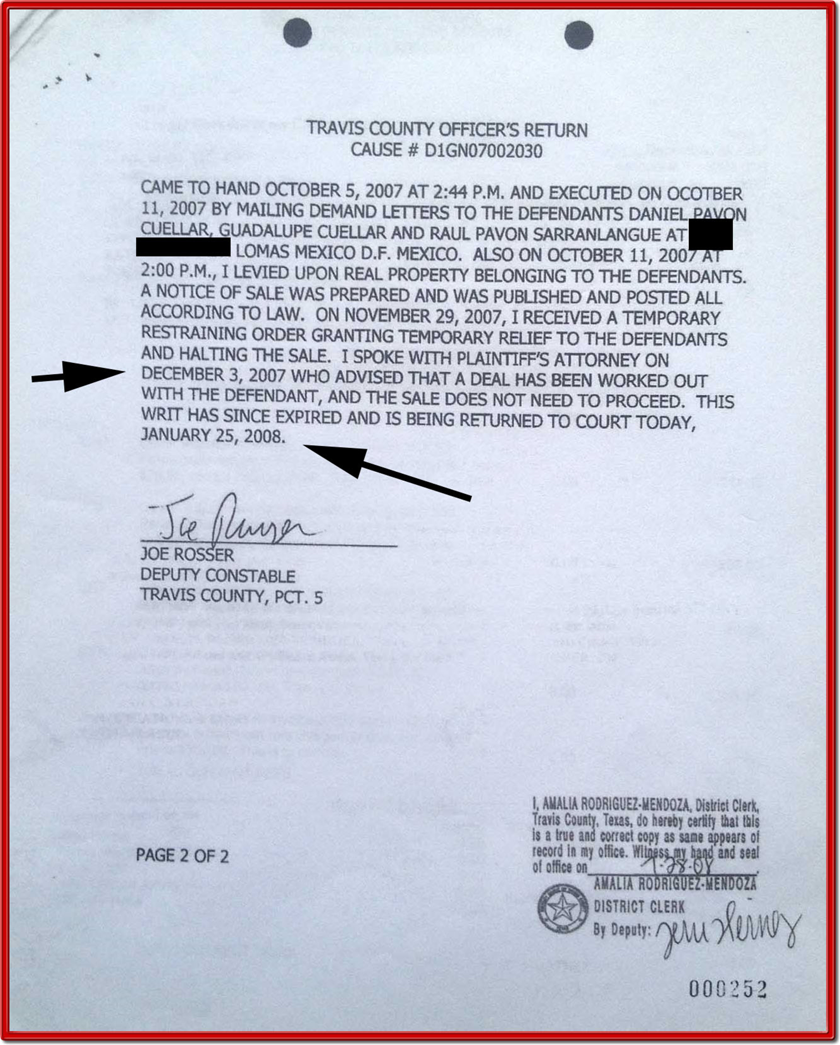 The Settlement Agreement Executed
Confirmation By Jami Milner Turner